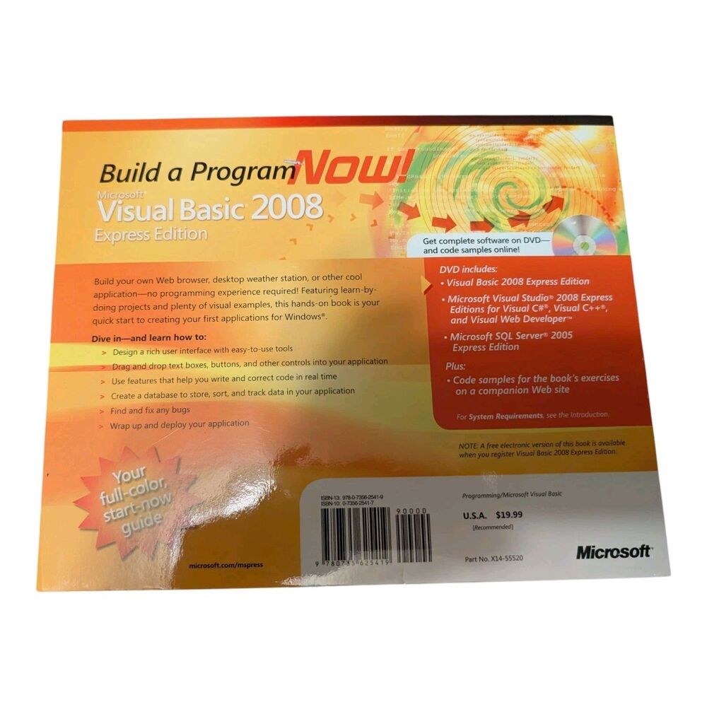 Microsoft Build a Program Now! Bundle Visual C# Visual Basic 2005-2008 New W/CDS - Picture 6 of 7